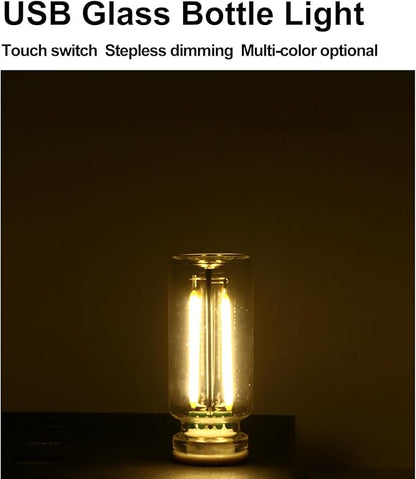 Touch Control Retro USB Night Light, Touch Adjustment Lights,Plug in USB Auto Night Light, Mini LED Bulb for Car, Camping, Gift, Party, Holiday Decoration, Bedroom, Desktop (Blue, 901)
