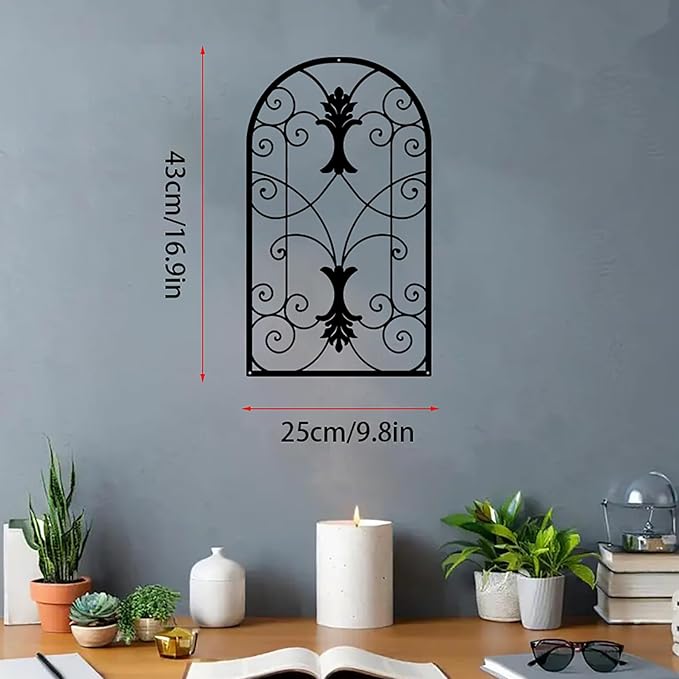 DUOOLN Abstract Metal Scroll Wall Art Decor, Black Modern Iron Geometric Hanging Sign, Minimalist Single Line Décor Sculptures, Living Room Bedroom Bathroom Office Farmhouse Accent-16.9x9.8in