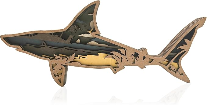 Laozai Wooden Forest Animals Shark Cabin Rustic Decor Wall Decorations Mountain decor for Bedroom Living Room Table Decorative