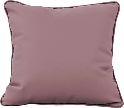 FDP 18" x 18" Velvet and Vinyl Square Pillow Set with Piping Decorative Throw Pillow for Home Dcor in Living Room, Bedroom or Lounge (2-Pack) - Mauve, 15162-112