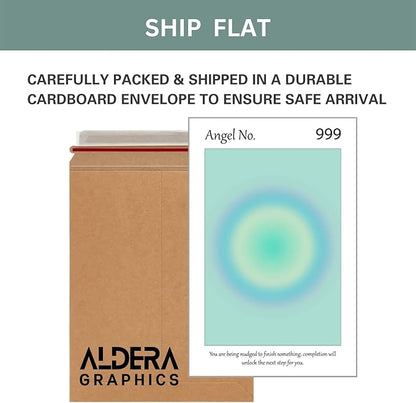 Gradient Aura Angel Numbers Poster Sets for Room Aesthetic Inspirational Quotes Wall Art Paintings Abstract Minimalist Room Wall Decor - 11x17in LAMINATED - No Frame (777, 888, 999 - Angel Numbers)