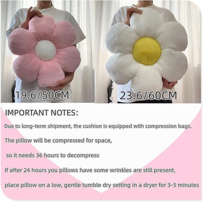 Pink Flower Pillow,Flower Shaped Throw Pillow 15.7In Daisy Pillow Cute Flower Seating Cushion Cute Home Decor& Plush Pillow for Sofa Couch Bed