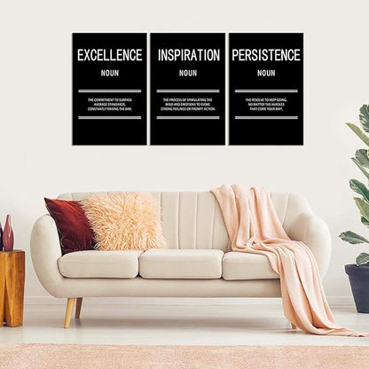 Inspiration Excellence Persistence Motivational Canvas Wall Art Creation Inspirational Poster Painting Modern Inspiring Artwork for Office Home Living Room Stretched and Framed[72''Wx 36''H]