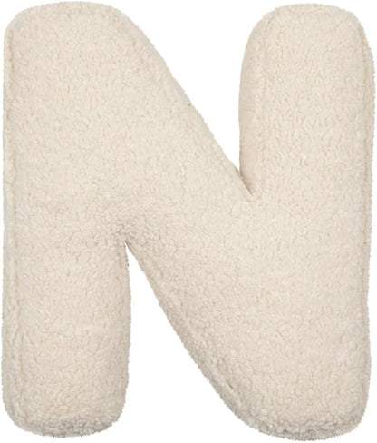 Letter Pillow English Letter Plush Pillow Cozy Lambswool Initial Throw Pillow Alphabets Letter Decorative Cushion Comforting Huggable Stuffed Cushion for Bedroom Sofa（15.7 * 13.8 * 3.9 in）