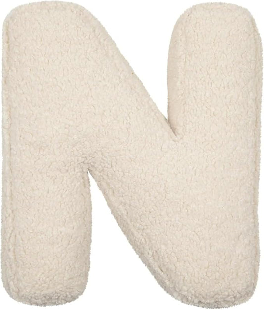 Letter Pillow English Letter Plush Pillow Cozy Lambswool Initial Throw Pillow Alphabets Letter Decorative Cushion Comforting Huggable Stuffed Cushion for Bedroom Sofa（15.7 * 13.8 * 3.9 in）