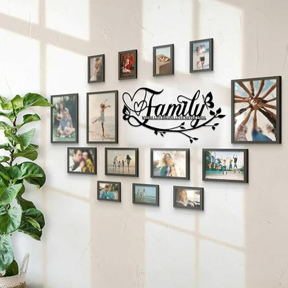 BFORXRO Family Signs for Home Decor Wall Black Metal Wall Art Family Wall Decor for Living Room Kitchen Bedroom