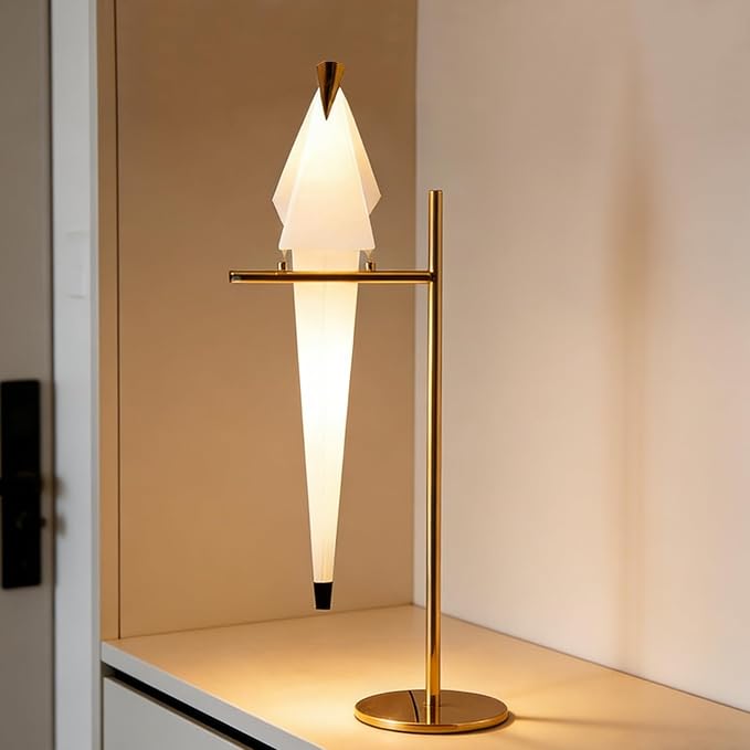 28.5 Inch Modern Bird Table Lamp, Gold Bird Swing Light Fixtures LED Standing Table Lamp for Living Room