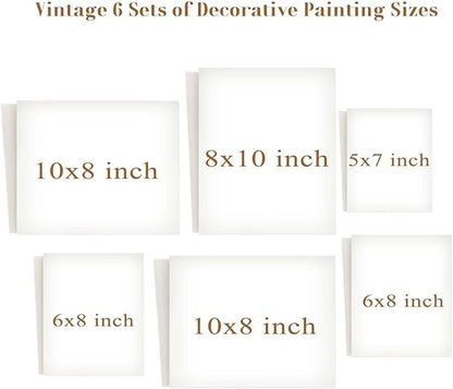 Vintage Eclectic Wall Art Prints Set of 6 Abstract Art Prints Retro Maximalist Decor Aesthetic Colorful Boho Gallery Wall Prints for Bedroom Dorm, Unframed