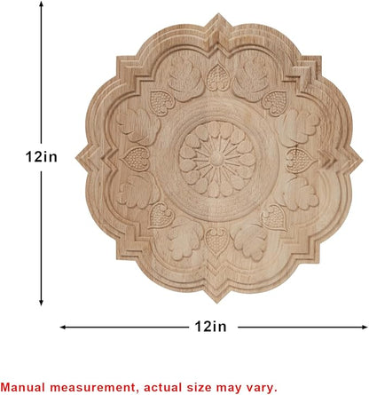 NAHARO Modern Hand Carved Wooden Wall Art – Round Wood Sculpture Decor, Boho Rustic Home Decor for Living Room, Bedroom, Entryway