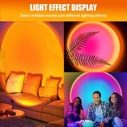 JIMEI Sunset Lamp Projector Led Lights for Bedroom Night Light RGB Lights Sun Sunlight Sunrise Lamp Mood Lighting Home/Room Decor Gifts for Women,Tabletop Multicolor