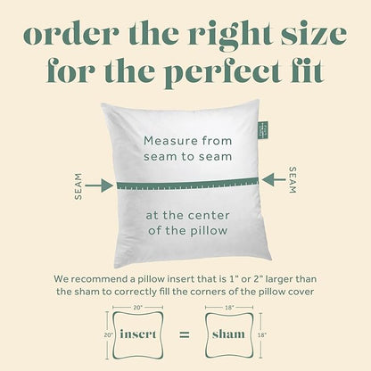ComfyDown Decorative Throw Pillow Insert, Down and Feather Fill, 100% Cotton Cover, 233 Thread Count - Made in USA (12 X 18)