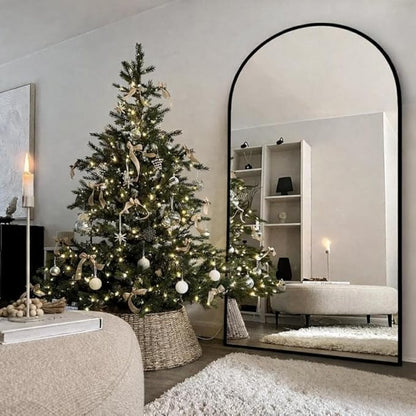 76"x34"Floor Mirror Full Length,Arched Full Length Mirror with Stand,Full Body Mirror,Hanging or Large Leaning for Bedroom Living Room Black