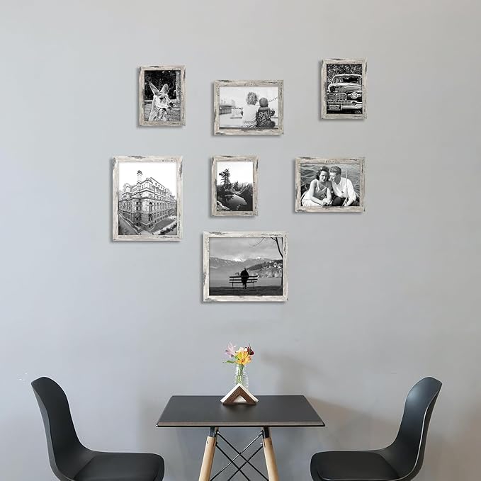 8x10 Picture Frames Grey Set of 12 for Wall Gallery Collage Photo Frames or Tabletop Display