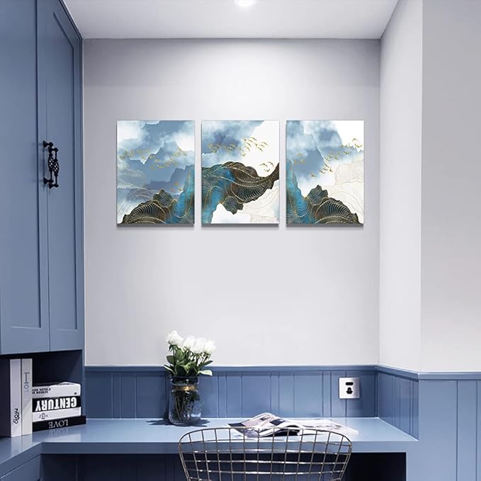 Wall Decor For Living Room Canvas Wall Art For Bedroom Modern Family Bathroom Canvas Art Kitchen Fashion Abstract Pictures Artwork Office Wall Paintings Ready To Hang Home Decoration 12" X 16" 3 Piece