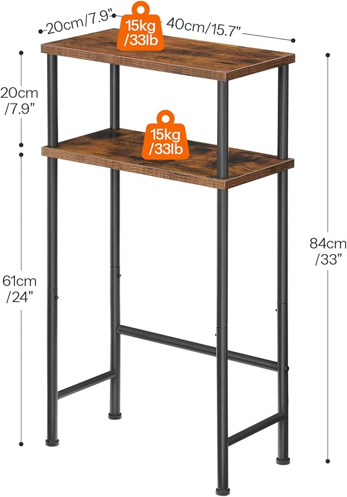 HOOBRO Narrow Console Table Set of 2 for Small Space, 15.7" Entryway Table with Storage, Sofa Table with 2 Shelves, Skinny Console Tables for Entryway, Hallway, Rustic Brown and Black BF40XGP201