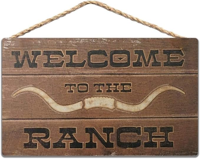 Rustic Wooden Signs Welcome to The Ranch Sign Wall Art Decor Kitchen Cafe Pub Decor Gift 8x12 INCH