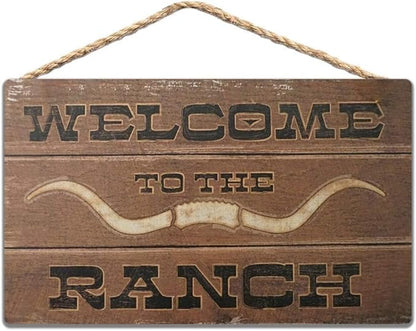 Rustic Wooden Signs Welcome to The Ranch Sign Wall Art Decor Kitchen Cafe Pub Decor Gift 8x12 INCH