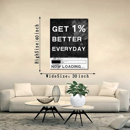 Extra Large 1 Big Panel Everyday Get Better Motivational Canvas Poster Prints Wall Art Modern Office Decor Canvas Painting Picture for Gym Dance Room Wall Decor Gift Choice for Teen Men-28 Wx44 H