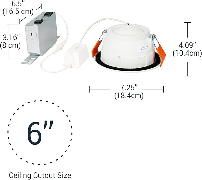 HALO 6 in Smart Wi-Fi Canless LED Recessed Downlight Connected by WiZ Pro with Adjustable Gimbal, Dimmable Full Color Changing, SpaceSense Motion Detection, Smart Home Compatible - RAWZC610
