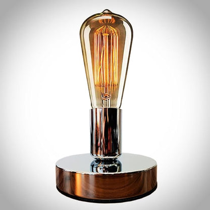Edison Desk Lamp, Vintage Table Lamp Base, E26 E27 Industrial Retro Loft Light with Plug in Cord On/Off Switch, Bedside Lamp Holder, Home/Office/College Dorm Lighting Decor, Silver (No Bulb)