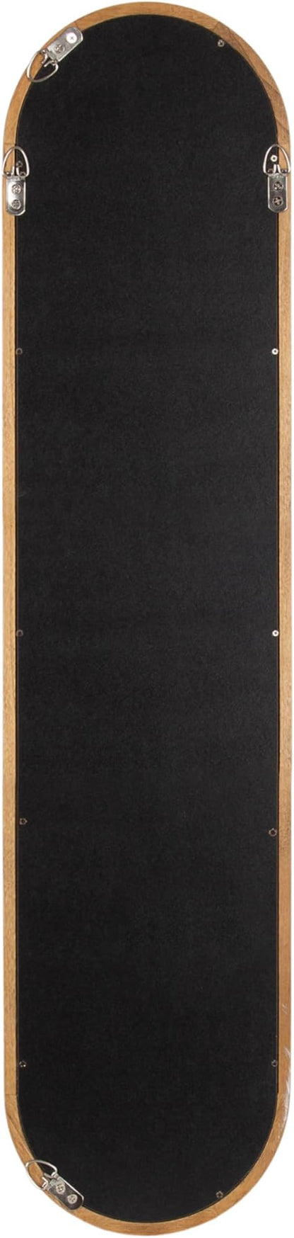 Kate and Laurel Talma Modern Slim Panel Wall Mirror, 9 x 36, Natural Wood, Transitional Narrow Mirror for Use as Versatile Entryway or Bedroom Wall Decor