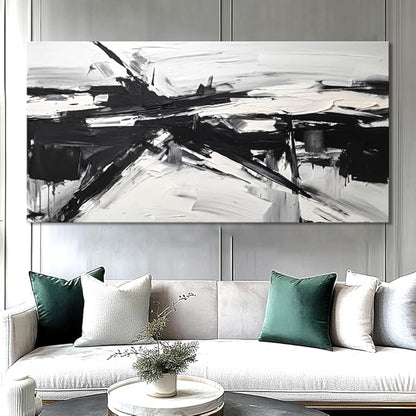 liysawg Wall Art Abstract Canvas Painting Black and White Modern Artwork for Living Room Bedroom Dining Room Home Office Decor 71"x36"