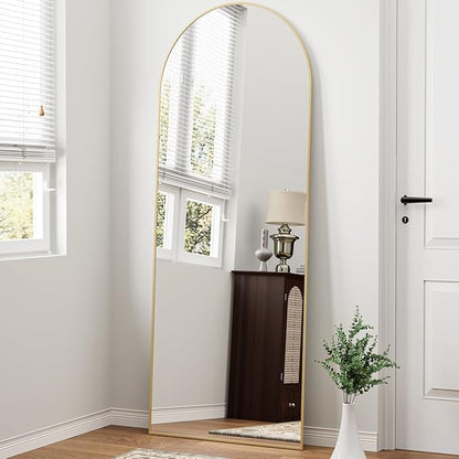 70''x26'' Full Length Mirror, Large Arched Floor Mirror with Stand, Oversized Wall Mirror, Full Body Mirrors Standing Leaning for Living Room, Bedroom (Gold)