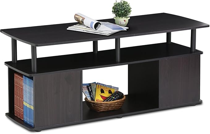Furinno JAYA TV Stand for TVs up to 50 Inch with Open Storage, Blackwood