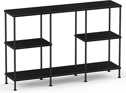 ETELI Tall Black TV Stand with Storage Small Entertainment Center for 50 Inch TV Console Table Media Stand 3 Tier Television Stands for Living Room and Bedroom