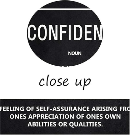 Inspirational Wall Art Motivational Posters Prints on Canvas Inspiring Quotes Confidence Noun Education Motto Pictures Wooden Artwork Decorations for Living Room Office Home School Framed (18”Wx24”H)