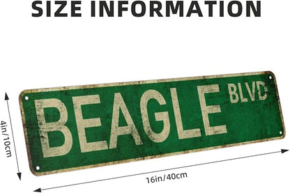Vintage Signs Beagle Blvd Sign Street Sign Retro Metal Sign for Home Bar Coffee Garden Indoor Ourdoor Decor,Aluminium 4x16 Inch