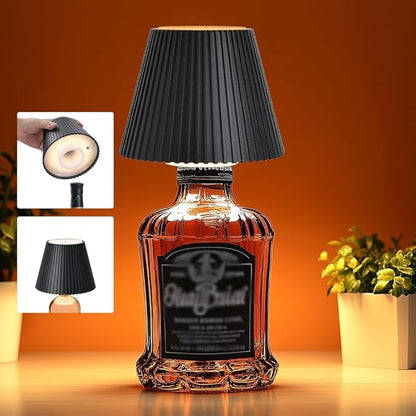 WILIT Wireless Lamp Shades for Liquor Bottle Lights, 3 Level Brightness Cordless Table Lamp, Table Top Decor for Living Room, Wine Lamp Touch Lamps for Nightstand, Housewarming Gifts New Home