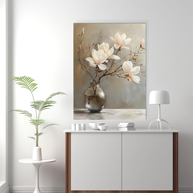 daktenn Floral Canvas Wall Art Bathroom Wall Art Pictures Wall Decor Home Decor Wall Decor for Bedroom Livingroom 18x24 Inches