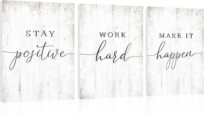Inspirational Quotes Office Wall Art: Motivational Poster Positive Sayings Office Wall Decor, White Motivation Picture Inspirational Prints 6 Piece 12x16"