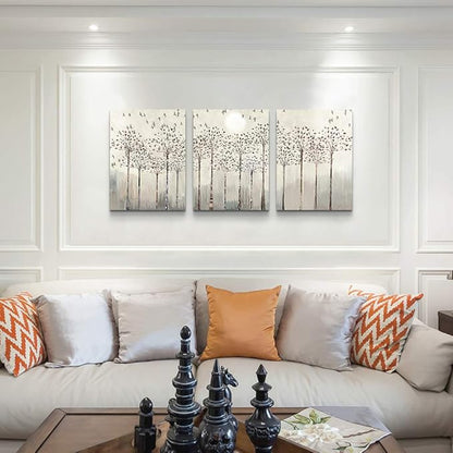 trees and birds Abstract Paintings Canvas Prints Wall Art for Bedroom Bathroom Wall Decor office Artworks Pictures Wall Decorations for Living Room,3 Piece Sunrise and sunset Modern Home Decoration
