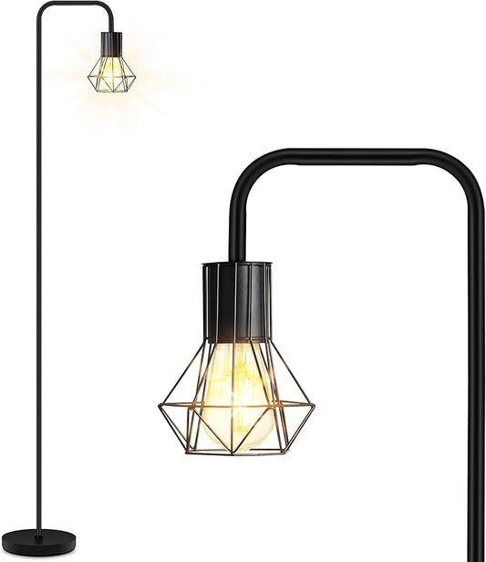 BoostArea Floor Lamp, Industrial Floor Lamp, Office Standing Lamp, E26 Socket, On/Off Footswitch, Whole Metal, Modern Small Simple Stand Up Lamp for Bedroom Living Room, Vintage, Mid Century