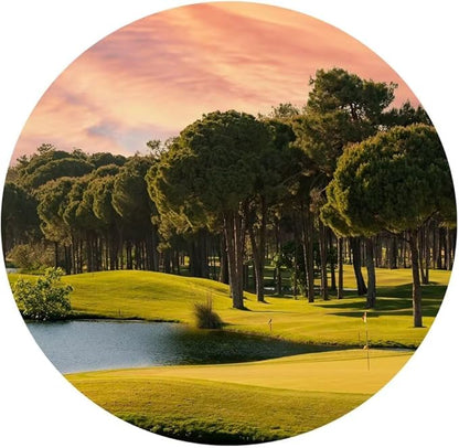 Sunset Golf Course Wall Art for Living Room Bedroom Bathroom Home Decorations Golf Course Picture Poster Print on Canvas Modern Artwork Framed Ready to Hang(18''H x 24''W)