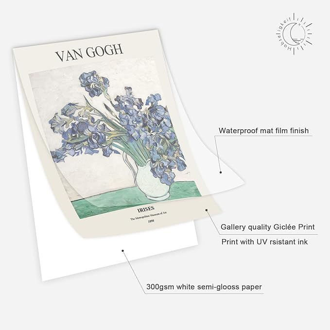 Habseligkeit Matisse Posters for Room Aesthetic, Flower Market Poster, Van Gogh Room Decor Aesthetic Vintage Prints for Wall Decor Unframed, 11x14in, Set of 6