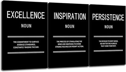 Inspiration Excellence Persistence Motivational Canvas Wall Art Creation Inspirational Poster Painting Modern Inspiring Artwork for Office Home Living Room Stretched and Framed[72''Wx 36''H]