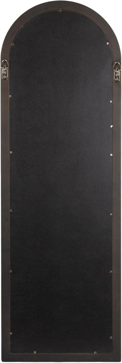 Kate and Laurel Hatherleigh Modern Slim Arched Panel Wall Mirror, 12 x 36, Gold, Transitional Narrow Wooden Arch Mirror for Use as Versatile Bedroom or Entryway Wall Decor