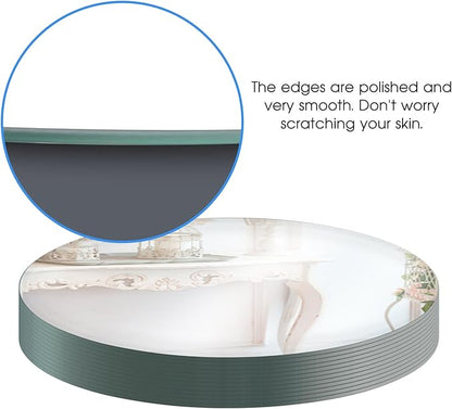 12" Round Mirror Plates, Glass Flat Mirrors, Circle Mirror Candle Plates for Table & Wedding Decorations, 2mm, 12 Pack