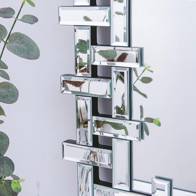 Decorative Mirrors for Wall, 47''x24'' Large Living Room Mirror with Beveled Glass Frame, Rectangle Accent Mirror for Entryway, Dining Room, Fireplace
