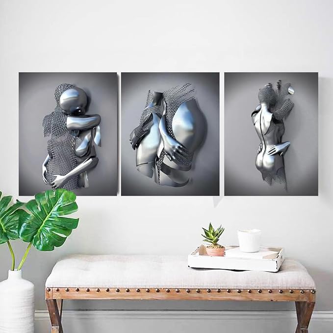 3D Wall Art Decor Artwork Figure Statue Modern Art Canvas Painting,Large Wall Art for Bathroom Bedroom Decoration
