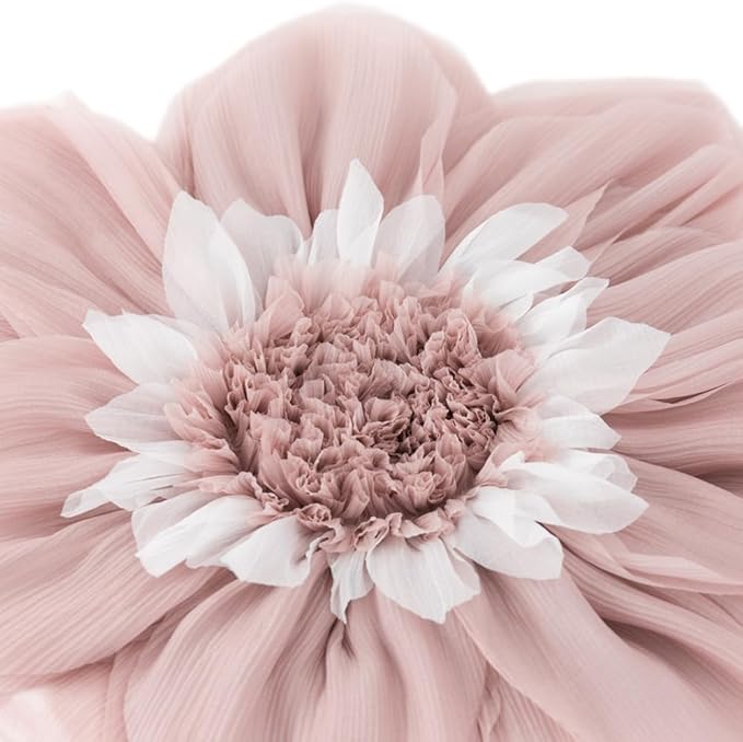 Cute 3D Flower Throw Pillow 12 Inch Round Blush Pink Peach Blossom Decorative Pillow Handmade Elegant Floral Accent Pillow Cushion for Bed Couch Bedroom Living Room Boho Aesthetic Home Decor