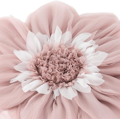 Cute 3D Flower Throw Pillow 12 Inch Round Blush Pink Peach Blossom Decorative Pillow Handmade Elegant Floral Accent Pillow Cushion for Bed Couch Bedroom Living Room Boho Aesthetic Home Decor