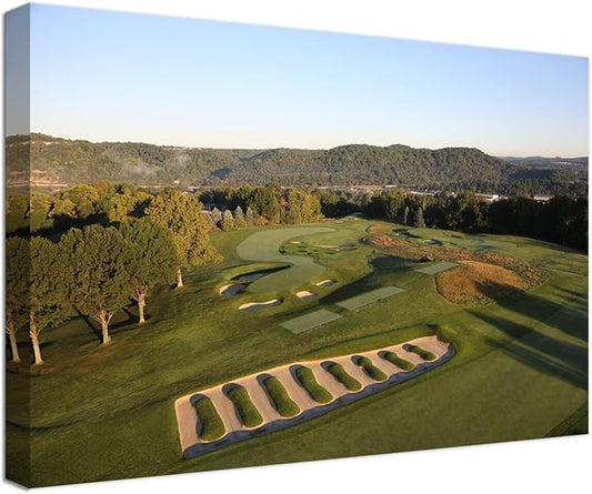 Oakmont Country Club Golf Courses Wall Art for Living Room Bedroom Bathroom Home Decorations Golf Art Golf Course Picture Poster Framed Artwork Canvas Prints Ready to Hang(18''H x 24''W)