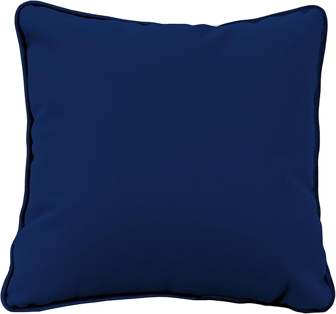 FDP 15" x 15" Velvet and Vinyl Square Pillow Set with Piping Decorative Throw Pillow for Home Dcor in Living Room, Bedroom or Lounge (2-Pack) - Eclipse, 15161-348