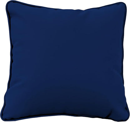FDP 15" x 15" Velvet and Vinyl Square Pillow Set with Piping Decorative Throw Pillow for Home Dcor in Living Room, Bedroom or Lounge (2-Pack) - Eclipse, 15161-348