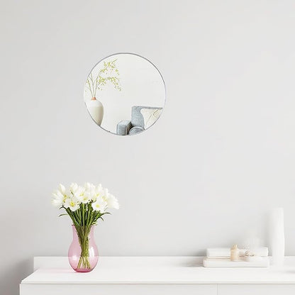 Funerom Sliver Round Wall Mirror 12.6 Inches Circle Mirror Bathroom Mirrors