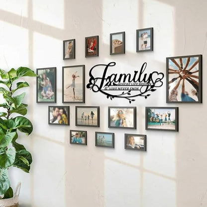 BFORXRO Family Signs for Home Decor Wall Black Metal Family Wall Decor for Living Room Kitchen Bedroom